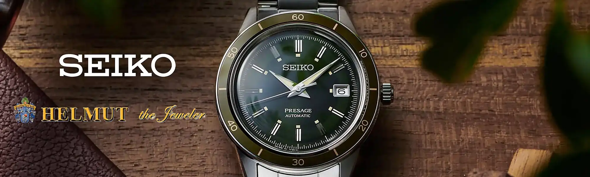 Green-dial Seiko Presage automatic wristwatch at HELMUT the Jeweler