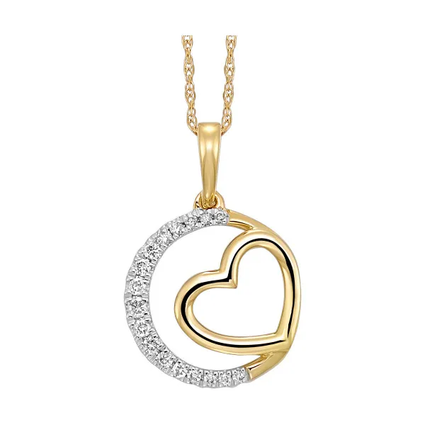 Diamond Heart Circle Pendant