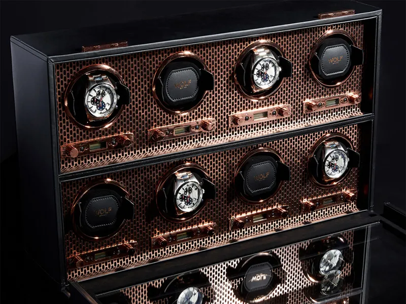  Black and copper WOLF Cub Watch Winders display case