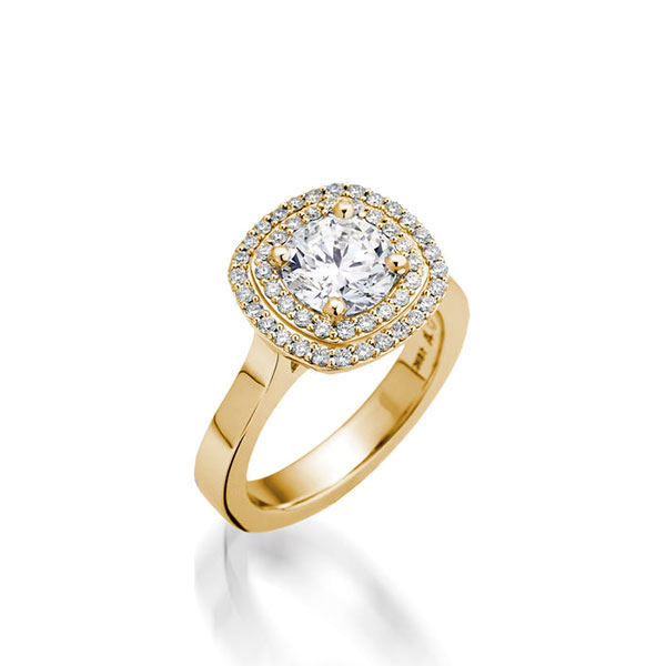16 R2046 4 Chantilly YG DI Engagement Ring