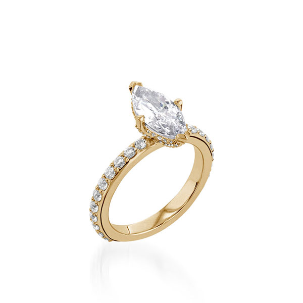 23 R2918 4 Duchess YG DI Engagement Ring